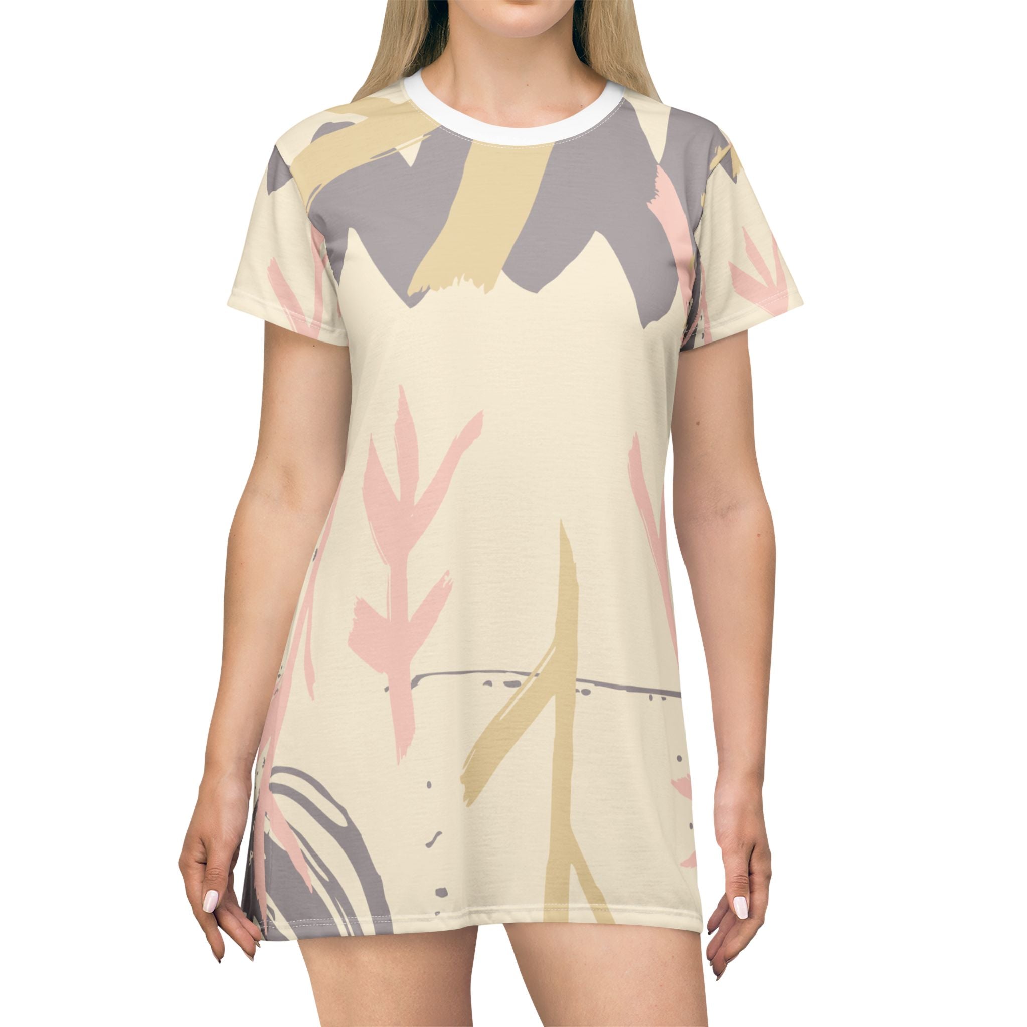 Boho Floral T-Shirt Dress - Casual Summer Style